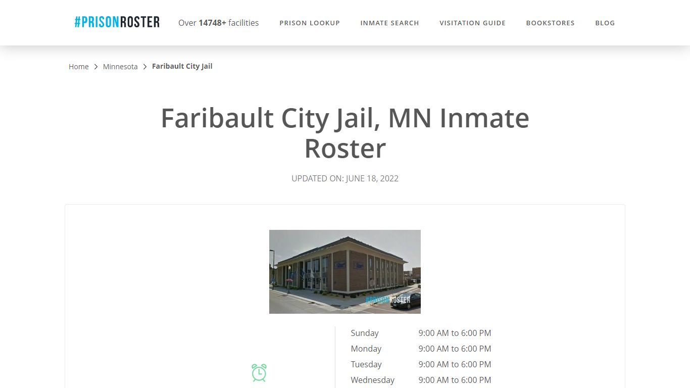 Faribault City Jail, MN Inmate Roster